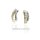 Creolen bicolor mit Brillant echt Gold 585 Glanz 15x10mm