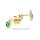 Ohrstecker oval mit Smaragd und Diamant echt Gold 585 Glanz 4x8mm