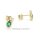 Ohrstecker oval mit Smaragd und Diamant echt Gold 585 Glanz 4x8mm