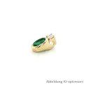Gleiter Anhänger mit Smaragd oval und Diamant echt Gold 585 Glanz 10x6mm