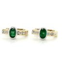 Creolen bicolor mit Smaragd und Diamanten echt Gold 585...