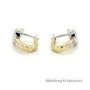 Creolen bicolor mit Smaragd und Diamanten echt Gold 585 Glanz 16x7mm