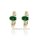 Creolen bicolor mit Smaragd und Diamanten echt Gold 585 Glanz 16x7mm