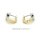 Creolen bicolor mit Smaragd und Diamanten echt Gold 585 Glanz 16x7mm