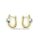 Creolen bicolor mit Smaragd und Diamanten echt Gold 585 Glanz 16x7mm