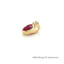 Gleiter Anhänger mit Rubin oval und Diamant echt Gold 585 Glanz 10x6mm