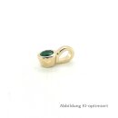 Gleiter Anhänger rund mit Smaragd echt Gold 375 Glanz 11x5,5mm