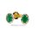 Kleine Ohrstecker oval mit Smaragd und Zirkonia echt Gold 333 Glanz 5x4mm