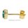 Kleine Ohrstecker oval mit Smaragd und Zirkonia echt Gold 333 Glanz 5x4mm