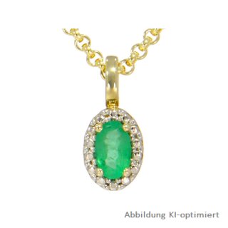 Gleiter Anhänger echt Gold 333 mit Smaragd und Zirkonia 12x5mm