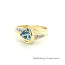 Damenring mit Blautopas und Diamanten echt Gold 333 Glanz...