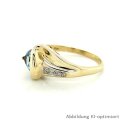 Damenring mit Blautopas und Diamanten echt Gold 333 Glanz Ringweite 54