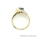 Damenring mit Blautopas und Diamanten echt Gold 333 Glanz Ringweite 54