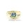 Damenring mit Blautopas und Diamanten echt Gold 333 Glanz Ringweite 54