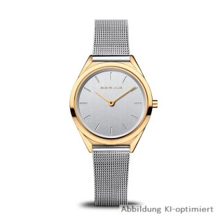 Bering Damenuhr Ultra Slim Stahl Meshband bicolor 17031-010