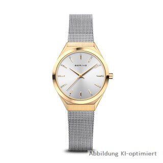 Bering Damenuhr Ultra Slim Stahl Meshband bicolor 18729-010