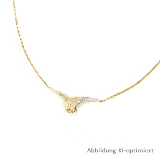 Collier bicolor mit Diamant echt Gold 333 Länge ca 42cm