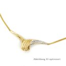Collier bicolor mit Diamant echt Gold 333 Länge ca 42cm