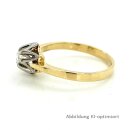 Solitär Ring Verlobungsring 585 Gold/Weißgold Diamant 0,10ct. Ringweite 56
