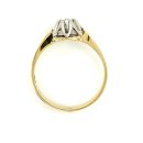 Solitär Ring Verlobungsring 585 Gold/Weißgold Diamant 0,10ct. Ringweite 56