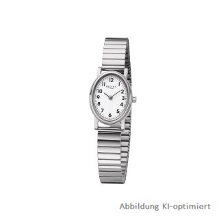 Regent Damenuhr Zugband Edelstahl silberfarben oval F-1361