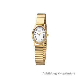Regent Damenuhr Zugband Edelstahl goldfarben oval F-1362