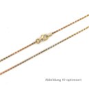 Kordelkette schmal bicolor gelb/rot echt Gold 585 Glanz...