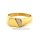 Goldring Siegelring mit Diamant echt Gold 750 Glanz Ringweite 69