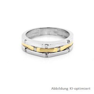 Brillantring Diamantring bicolor echt Gold 585 Glanz Ringweite 57