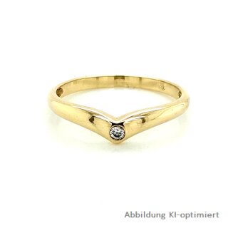 Damenring mit Zirkonia echt Gold 333 Glanz Ringweite 48