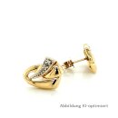 Ohrstecker Herz mit Diamanten echt Gold 585 Glanz 13x10mm