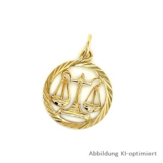 Tierkreiszeichen Sternzeichen Anhänger echt Gold 333 rund 25x18mm