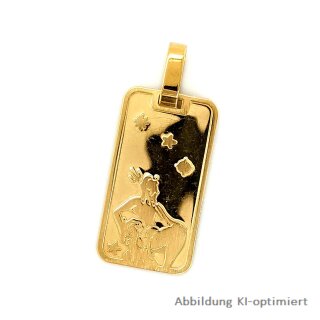 Tierkreiszeichen Sternzeichen Anhänger Barrenform echt Gold 585 Glanz 33x13mm