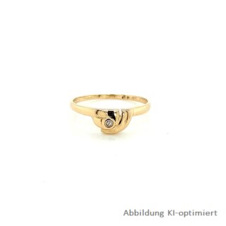 Damenring mit Diamant echt Gold 585 Glanz Ringweite 52
