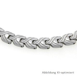 Collier Edelstahl mattiert/poliert mit Muter 8mm Länge 50cm