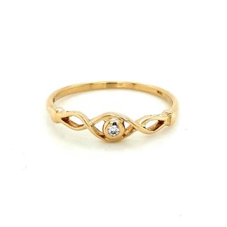 Damenring Verlobungsring filigran mit Diamant echt Gold 585 Glanz Ringweite 58