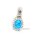 Anhänger mit Opalith blau und Zirkonia echt 585 Weißgold 18x8mm