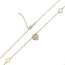 Collier Halskette Blüte echt Gold 585 Glanz Länge 42+3cm