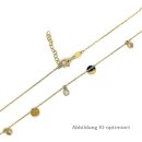 Collier Halskette echt Gold 585 Glanz mit Plättchen...