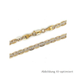 Stegpanzerkette bicolor 4mm echt Gold 585 Länge 70cm
