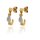 Ohrhänger bicolor echt Gold mit Zirkonia 17x3mm