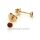 Kleine runde Ohrstecker mit Rubin echt Gold 585 Glanz 3mm