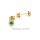 Kleine runde Ohrstecker mit Zirkonia grün/weiß echt Gold 333 Glanz 4mm