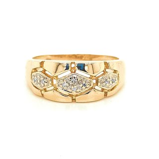 Damenring mit kleinen Diamanten echt Gold 585 Glanz Ringweite 57
