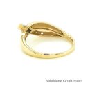 Damenring gekreuzt mit Zirkonia und Chromdiopsid echt Gold 333 Ringweite 55