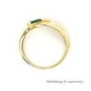 Damenring gekreuzt mit Zirkonia und Chromdiopsid echt Gold 333 Ringweite 55