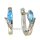 Scharniercreolen mit hellblauen und weißen Zirkonia Silber 925/- rhodiniert 4,5mm x13,5mm
