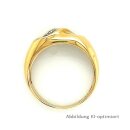 Damenring Schmuckring mit 3 Diamanten echt 14kt Gold 585 Ringweite 55