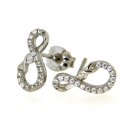 Ohrstecker Infinity echt Silber 925 mit Zirkonia 12x6mm