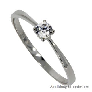 Antragsring Verlobungsring Solitärring mit Zirkonia echt Weißgold 333